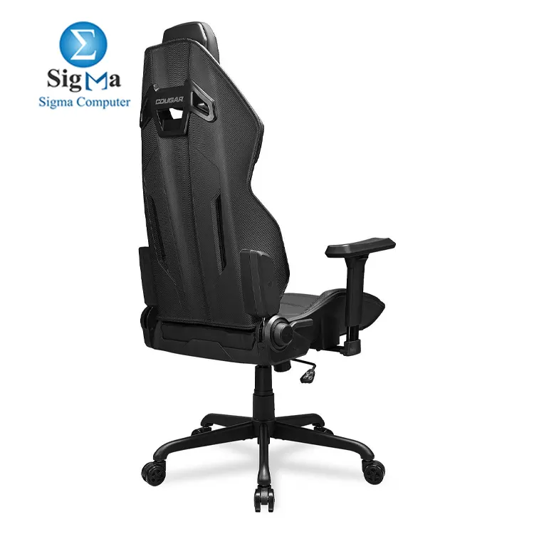 Cougar Hotrod Gaming Chair Supports up to 136 kg  150   reclining  PAFRP shell  Hyper-Dura leatherette  3D armrests  ergonomic cushions  noise-reducing casters  and Class 4 gas lift Black
