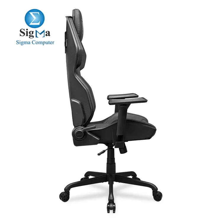 Cougar Hotrod Gaming Chair Supports up to 136 kg  150   reclining  PAFRP shell  Hyper-Dura leatherette  3D armrests  ergonomic cushions  noise-reducing casters  and Class 4 gas lift Black