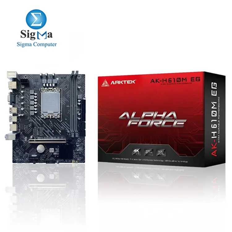 ARKTEK Motherboard INTEL AK H610M EG ALPHA FORCE And Lexar DDR4-3200Hz 8GB UDIMM Desktop Memory