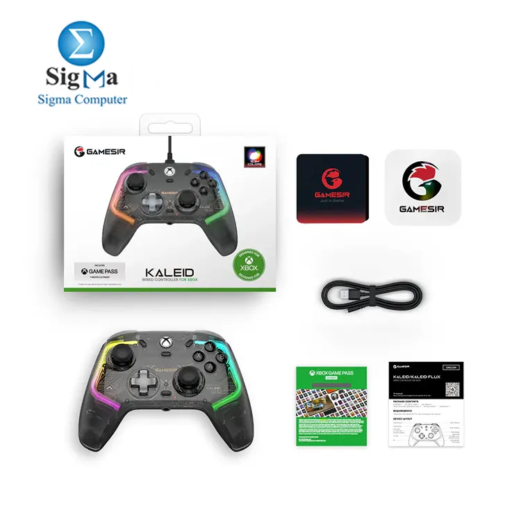 GameSir Kaleid Wired Controller features Hall Effect sticks, multi-platform support, plug-and-play USB-C, advanced vibration feedback, customizable lighting, and an ergonomic design Compatible with Xbox Series X|S, Xbox One, Windows 10/11