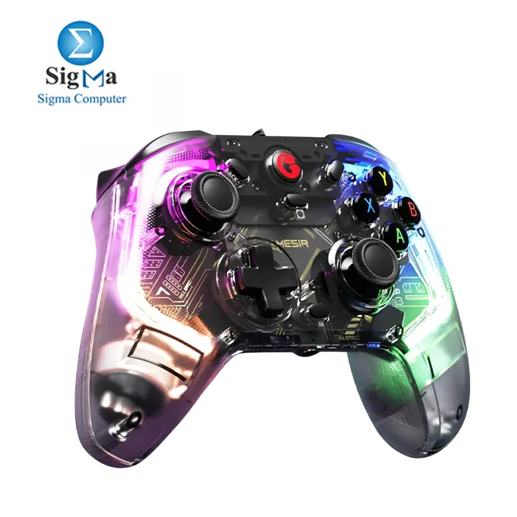 GameSir T4 Kaleid Hall Effect sticks and triggers  multi-platform support  6-axis gyro  motion aim steer  tactile buttons  hair trigger mode  macro functions  and full customization via GameSir app