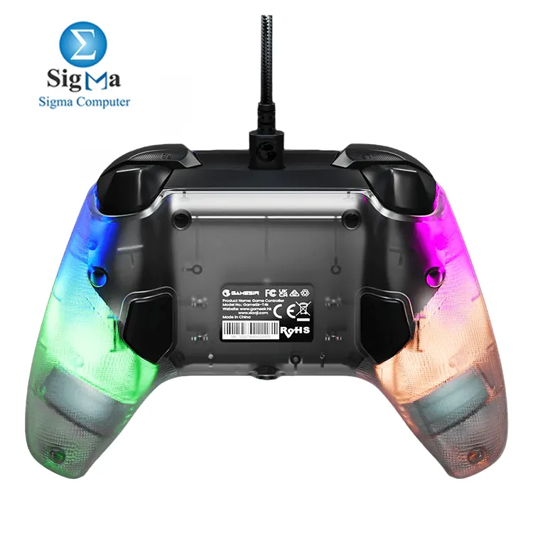 GameSir T4 Kaleid Hall Effect sticks and triggers  multi-platform support  6-axis gyro  motion aim steer  tactile buttons  hair trigger mode  macro functions  and full customization via GameSir app