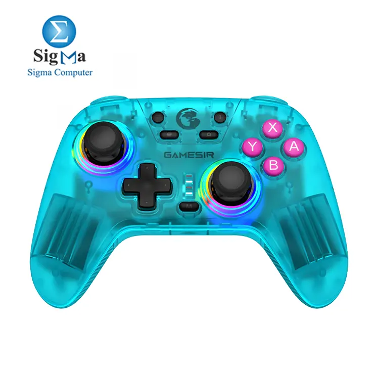 GameSir Nova HD Rumble (T4N) Multi-platform support tri-mode connectivity (Bluetooth, 2.4GHz, wired) Hall Effect sticks, hair triggers, dual vibration motors, motion control, 2 programmable back buttons, turbo function, and tactile backlit 