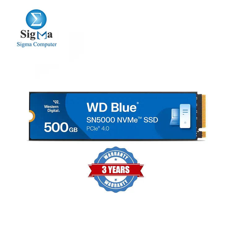 WD Blue SN5000 NVMe    SSD 500GB  PCIe Gen4 x4  M.2 2280  5000MB s Read  4000MB s Write  460K 770K IOPS  300 TBW  3-Year Warranty