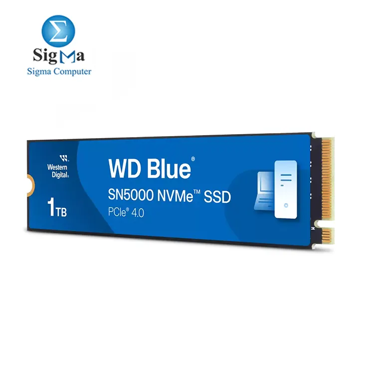 WD Blue SN5000 NVMe™ SSD 1TB (M.2 2280, PCIe Gen4 x4, 5,150MB/s Read, 4,900MB/s Write, 600 TBW, 3-Year Warranty).