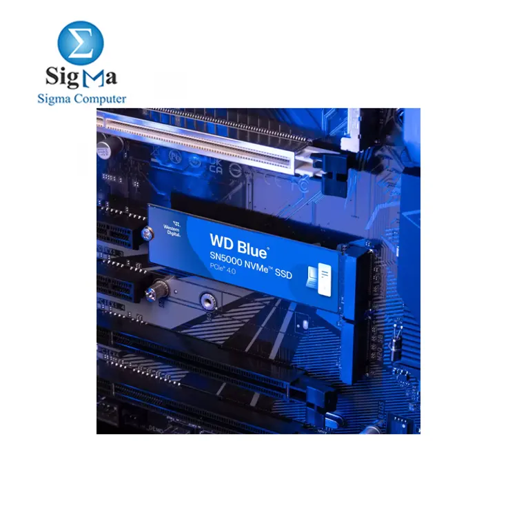 WD Blue SN5000 NVMe™ SSD 1TB (M.2 2280, PCIe Gen4 x4, 5,150MB/s Read, 4,900MB/s Write, 600 TBW, 3-Year Warranty).