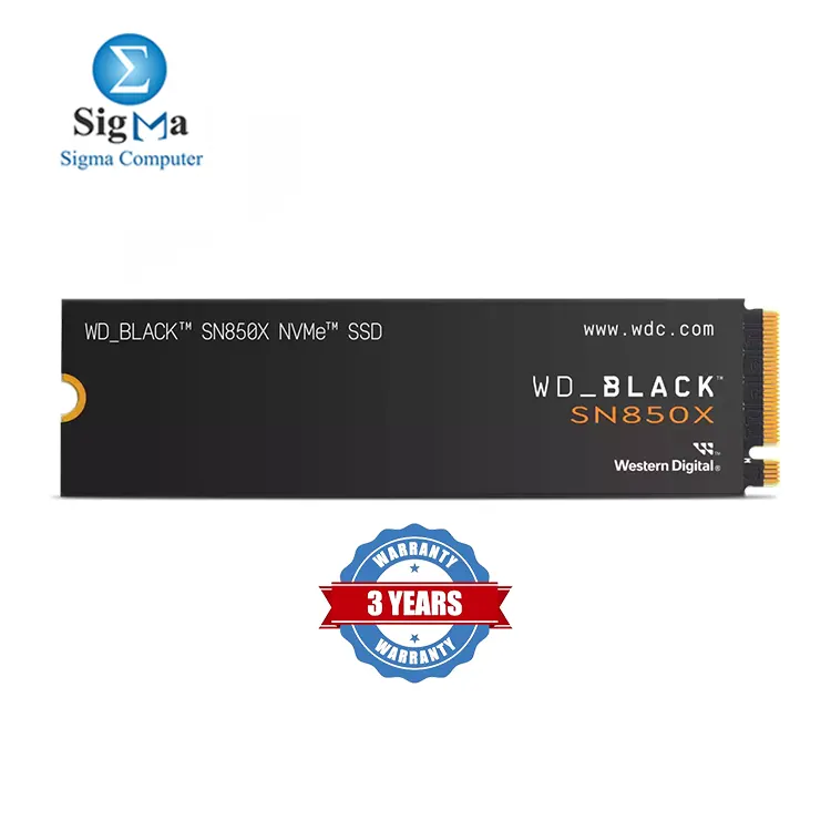 WD_BLACK SN850X NVMe™ SSD 2TB (No Heatsink) – PCIe Gen4 x4, 7300MB/s Read, 6600MB/s Write, 1200K/1100K IOPS, 1200 TBW, M.2 2280, 3-Year Warranty