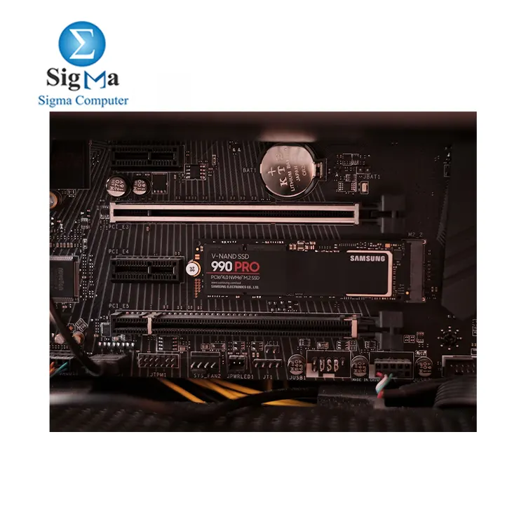 Samsung 990 PRO 2TB PCIe 4.0 NVMe SSD     Up to 7 450 6 900 MB s speeds  1 400K 1 550K IOPS  M.2  2280   V-NAND 3-bit MLC  2GB DDR4 cache  5.5W power  AES 256-bit encryption  3-year warranty