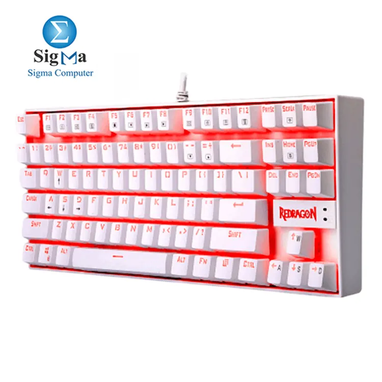 Redragon K552 KUMARA Blue Switch Red LED Backlit Mechanical Gaming Keyboard White