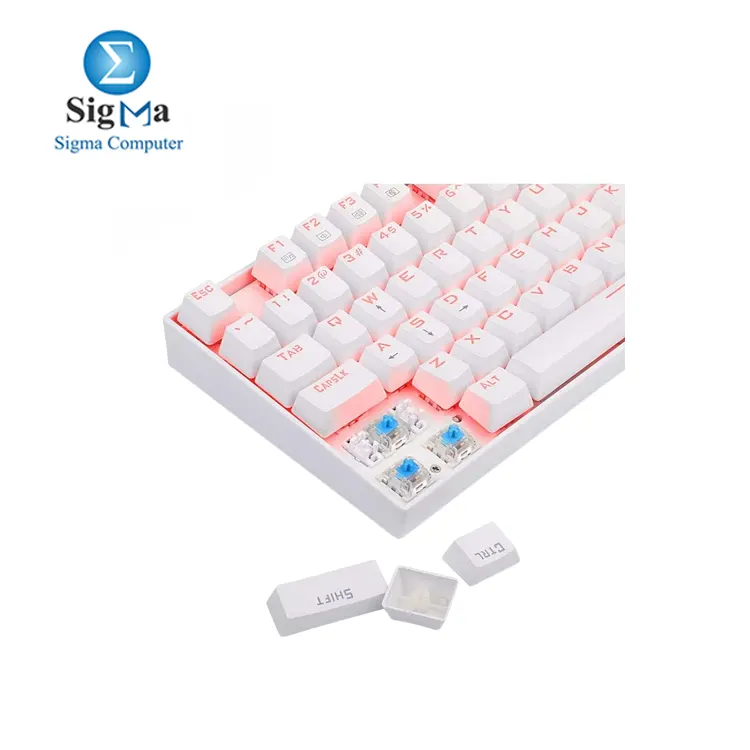 Redragon K552 KUMARA Blue Switch Red LED Backlit Mechanical Gaming Keyboard White