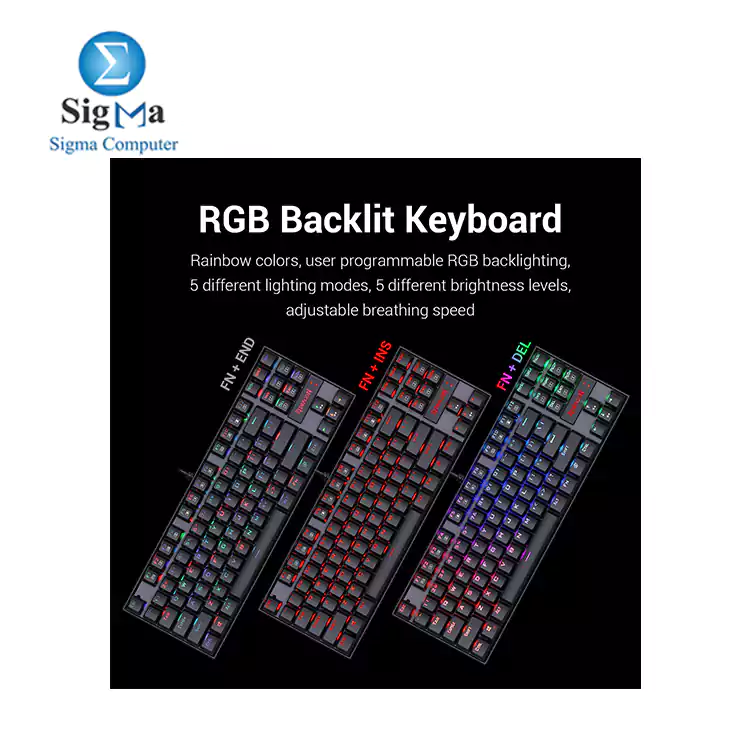 Redragon K552 RGB-BA Gaming Mechanical Keyboard And Mouse Combo  K552 RGB   Blue Switch   M607   7200 DPI  -Black