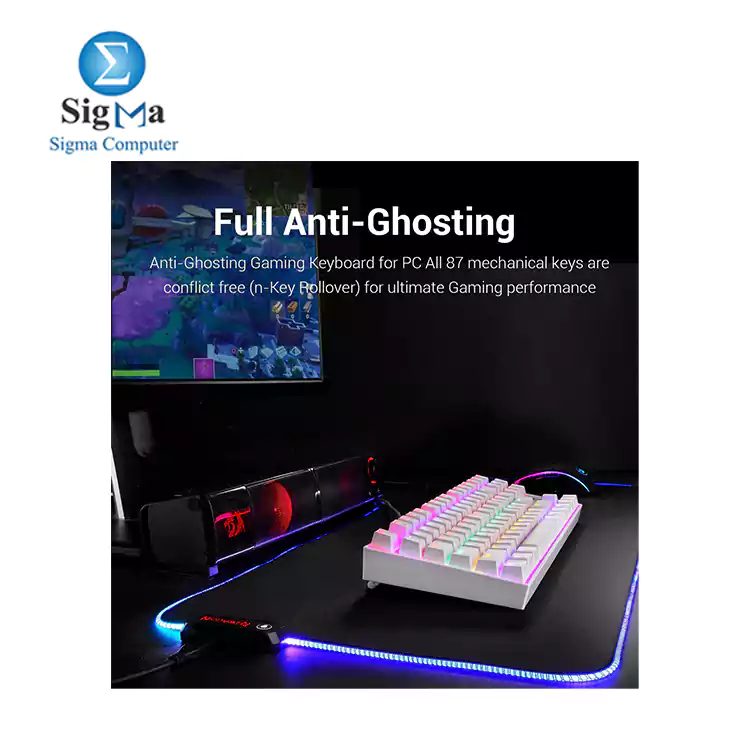 Redragon K552 KUMARA Blue Switches RAINBOW LED Mechanical Gaming Keyboard WHITE