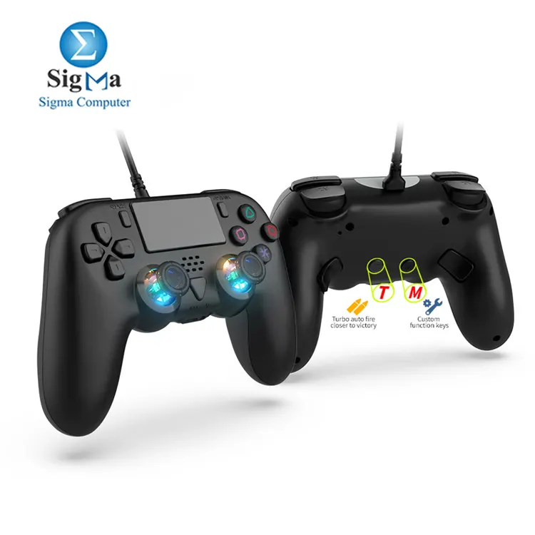  DOBE TP5-35136 wired controller for PS5 and PC with six-axis motion  dual vibration  turbo macro buttons  and a 3.5mm jack