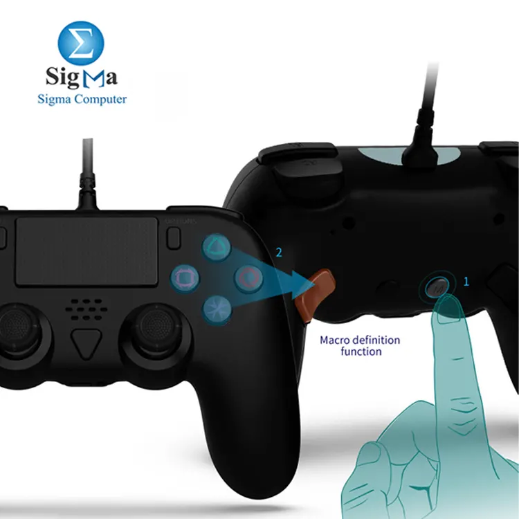  DOBE TP5-35136 wired controller for PS5 and PC with six-axis motion  dual vibration  turbo macro buttons  and a 3.5mm jack