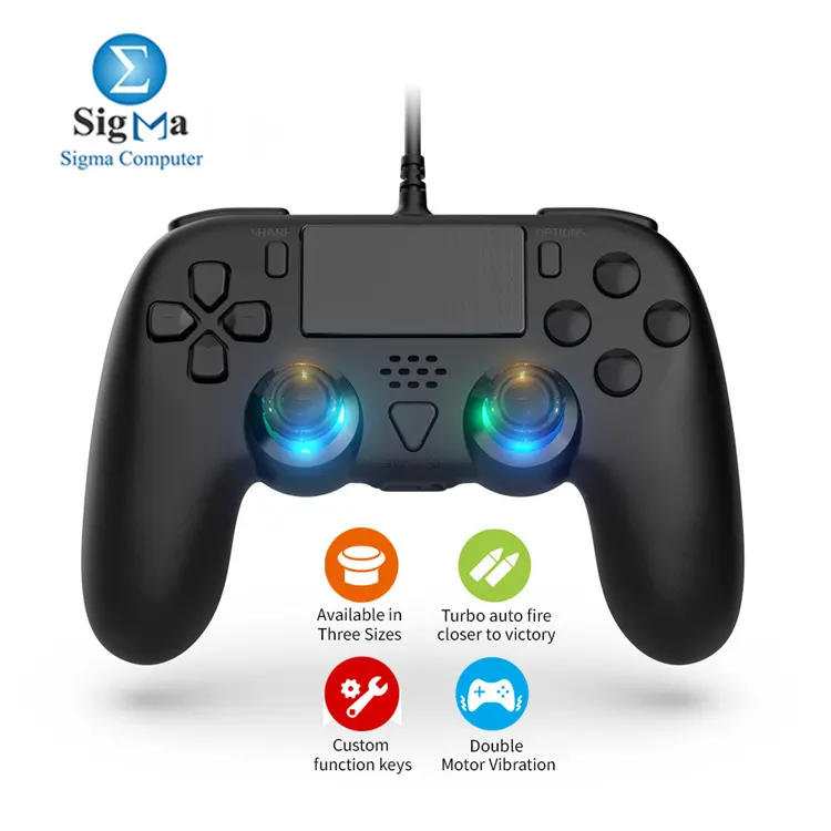  DOBE TP5-35136 wired controller for PS5 and PC with six-axis motion  dual vibration  turbo macro buttons  and a 3.5mm jack