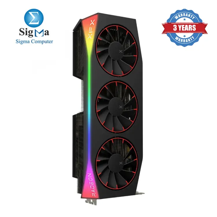 XFX Mercury RX 9070 XT OC – 16GB GDDR6, Boost Clock up to 3100MHz, PCIe 5.0, Triple Fan, 3x DP 2.1, 1x HDMI 2.1, 3x 8-pin Power