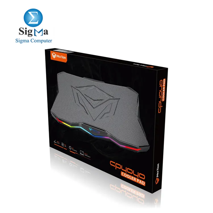 MeeTion CP4040 Cooler Pad     Quiet RGB cooling pad for 9-17    laptops with adjustable height  large silent fan  and dual USB ports.