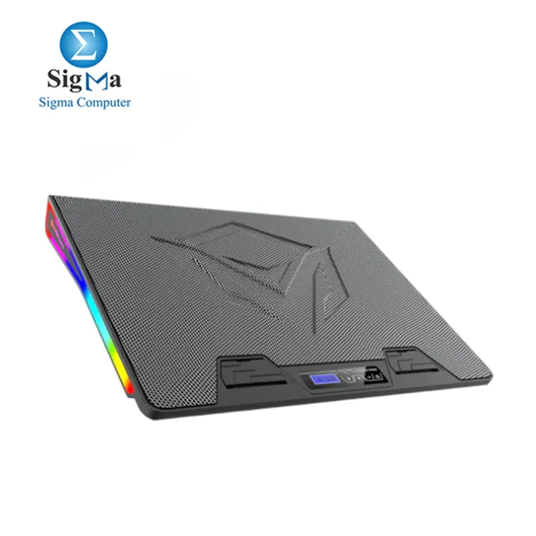 Meetion CP5050     RGB cooling pad with large silent fan  5-level adjustable height  aluminum top  USB powered  supports 9      19    laptops