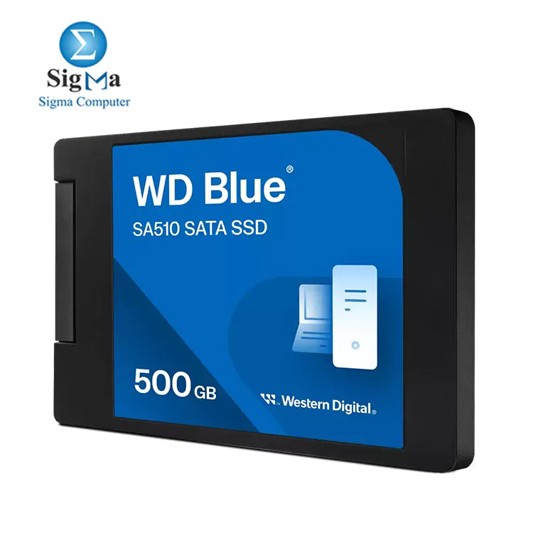 Western Digital WD Blue SA510 WDS500G3B0A – 500GB SATA SSD, 2.5”/7mm, up to 560MB/s Read, 510MB/s Write, 200 TBW, 3-Year Warranty