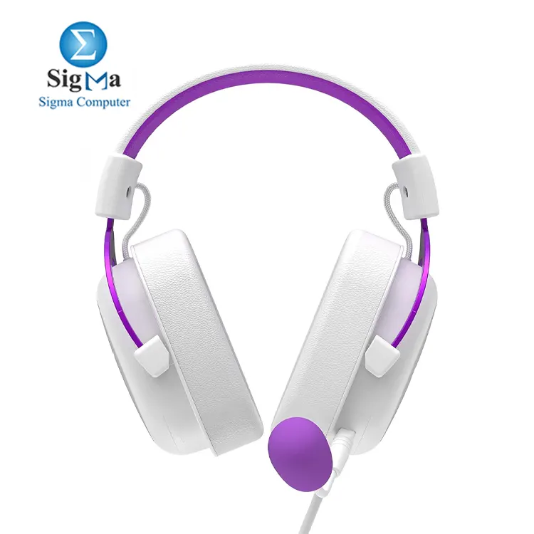 HAVIT HV-H2002d Purple And White 53mm drivers  3.5mm jack  64   impedance  110dB sensitivity  built-in mic  compatible with PC  consoles  and mobiles