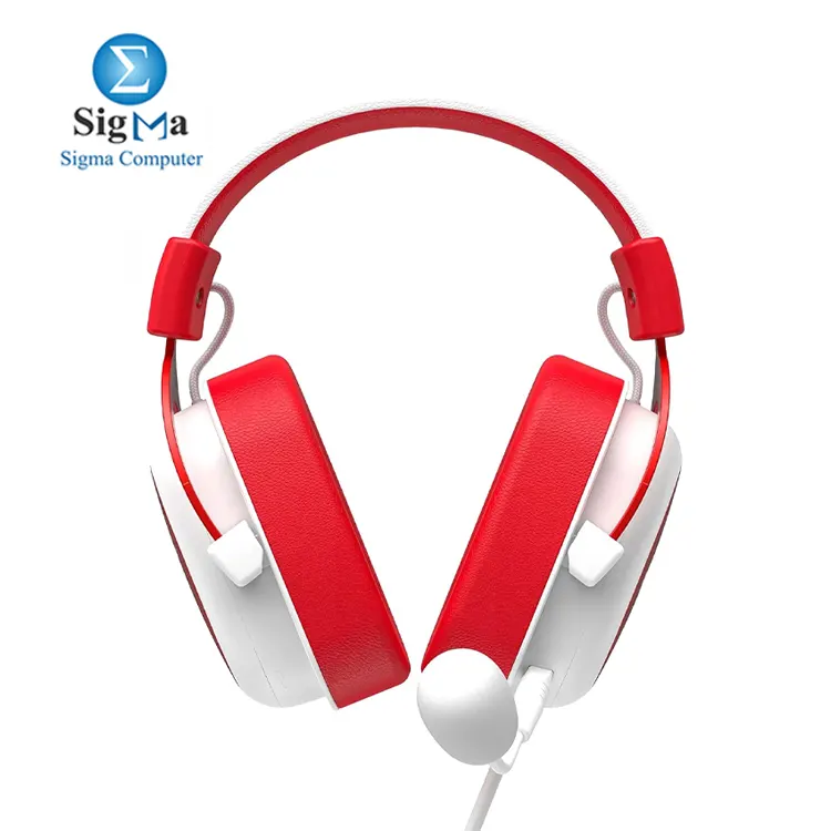 HAVIT HV-H2002d Red And White 53mm drivers 3.5mm jack 64 impedance 110dB sensitivity built-in mic compatible with PC consoles and mobiles