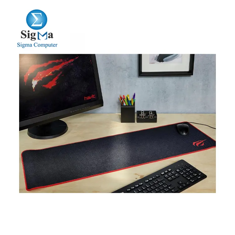 Havit HV-MP830 Gaming Mousepad  900x300mm  3mm thick  premium fine-mesh surface  anti-slip rubber base  durable edges.