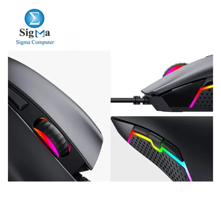 HAVIT Gamenote MS1010: Wired RGB gaming mouse with 1200-3600 DPI, 7 programmable buttons, ergonomic design, and 3M click durability