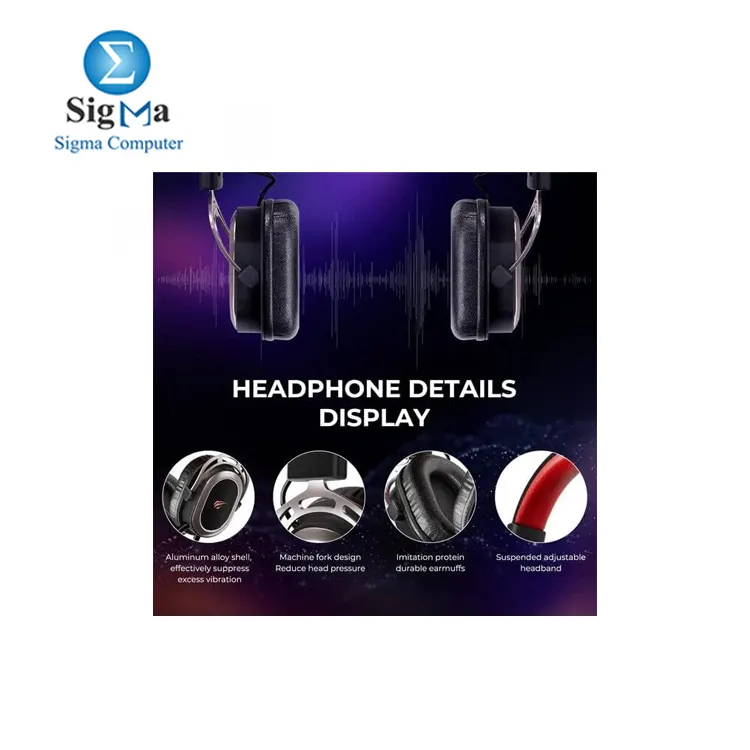 Havit H2008D     Wired gaming headset with 50MM magnetic drivers  detachable mic  protein earmuffs  and adjustable headband