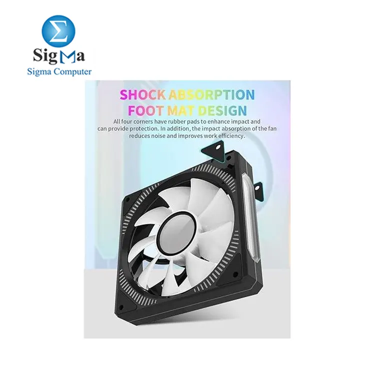 Havit Gamenote F2096 Black 120mm RGB fan with 650-1800 RPM  56 CFM airflow  6-30 dBA noise  16 million color lighting  and 4-Pin PWM 3-Pin ARGB connection