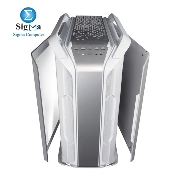 Cooler Master Cosmos C700M White Edition  Full tower case with E-ATX support  tempered glass  USB-C  4x USB 3.0  vertical GPU mount with PCIe 4.0 riser  ARGB lighting  and 420mm radiator support