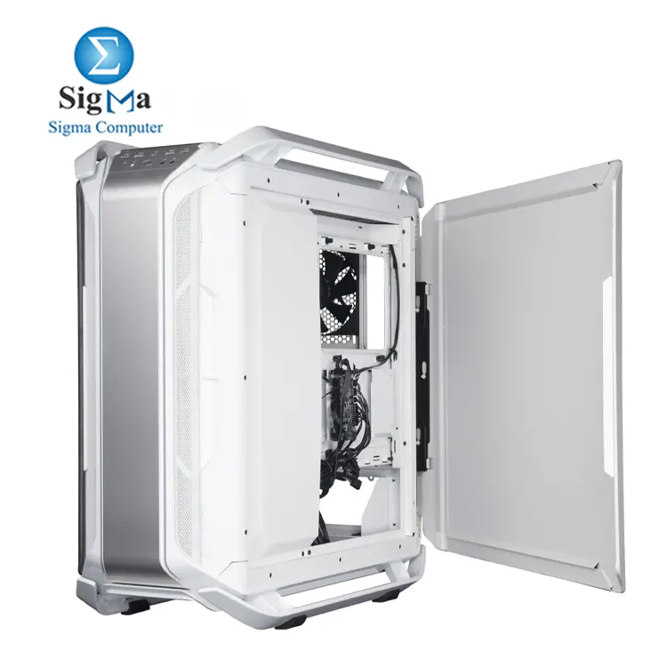 Cooler Master Cosmos C700M White Edition  Full tower case with E-ATX support  tempered glass  USB-C  4x USB 3.0  vertical GPU mount with PCIe 4.0 riser  ARGB lighting  and 420mm radiator support