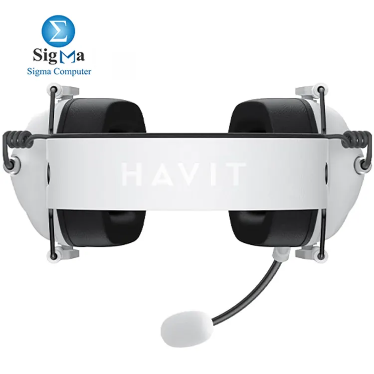 Havit H2033D over-ear White gaming headset with 3.5mm jack  active noise cancellation  volume control  and wide device compatibility