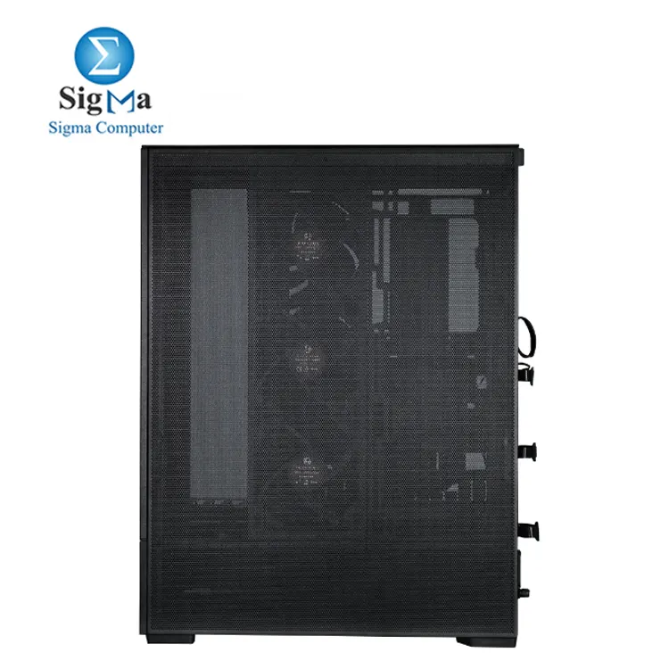 Lian Li SUP01  45L compact stand-up case with front-facing GPU  PCIe 4.0 riser  ARGB lighting  supports ATX motherboards  up to 360mm AIO  and includes 3x120mm fans