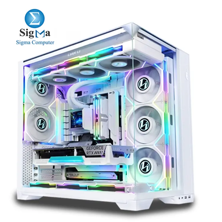 Lian Li O11 VISION O11VPW White Tower chassis supports ATX E-ATX boards up to 408mm GPU 167mm CPU cooler 11 fans 360mm radiator tempered glass panels multiple SSD HDD slots. Lian Li O11 VISION O11VPW White Tower chassis supports ATX E-ATX boards up to 408mm GPU 167mm CPU cooler 11 fans 360mm radiator tempered glass panels multiple SSD HDD slots.