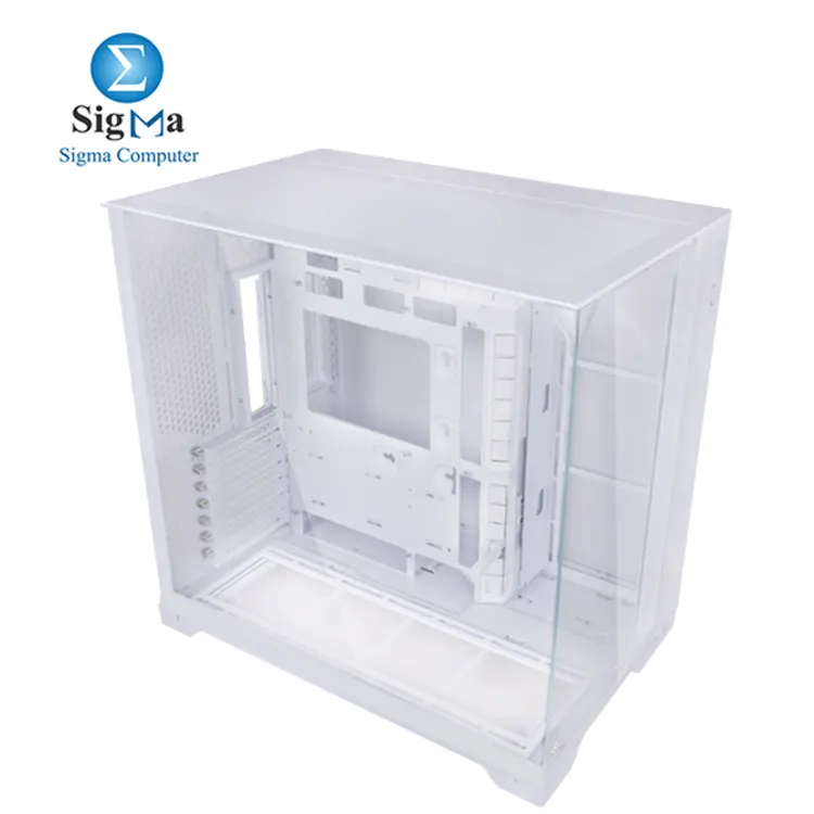 Lian Li O11 VISION  O11VPW White   Tower chassis  supports ATX E-ATX boards  up to 408mm GPU  167mm CPU cooler  11 fans  360mm radiator  tempered glass panels  multiple SSD HDD slots.