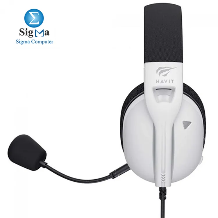 Havit Fuxi-H5D WHITE Gaming Headset offers high-definition stereo sound  comfortable adjustable design  noise-canceling mic  and versatile USB 3.5mm connectivity.