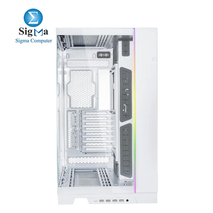 Lian Li O11 DYNAMIC EVO XL White Full-tower case with tempered glass  supports E-ATX motherboards  up to 3x 420mm radiators  11 fans  7 drives  GPU clearance 460mm  dual-chamber design  multiple I O ports.