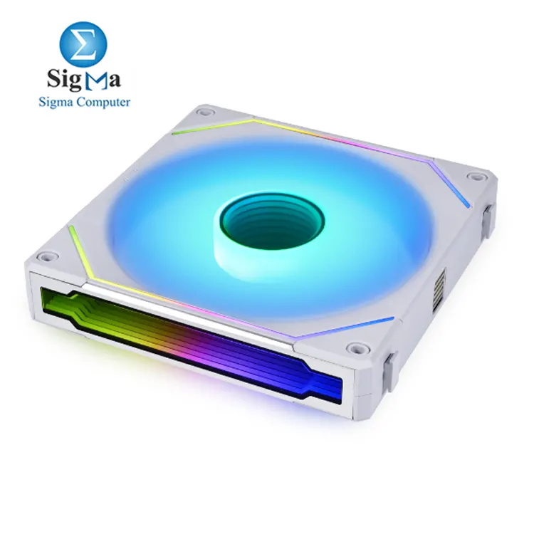Lian Li UNI FAN SL-INF 120MM RGB — High airflow 61.3 CFM, up to 2100 RPM, quiet 29 dB(A), daisy-chain with controller, 40 RGB LEDs per fan.        4.1-mini