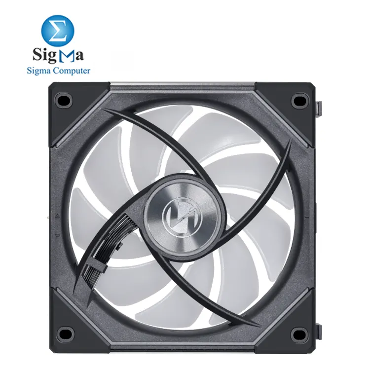 Lian Li UNI FAN SL-INF 120 Reverse Blade – 120mm fan with reversed blades, infinity mirror effect, 2100 RPM, 63.6 CFM airflow, 40 LEDs, and single cable connection.