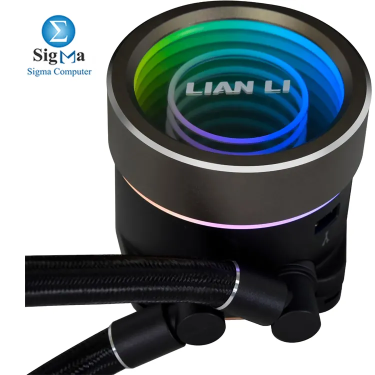 Lian Li GA II Trinity 360 GA2T36B BLACK  360mm AIO liquid cooler with 3200 RPM pump  120mm ARGB fans  79.9 CFM airflow  and support for Intel LGA 1700 1200 115x   AMD AM5 AM4 sockets.