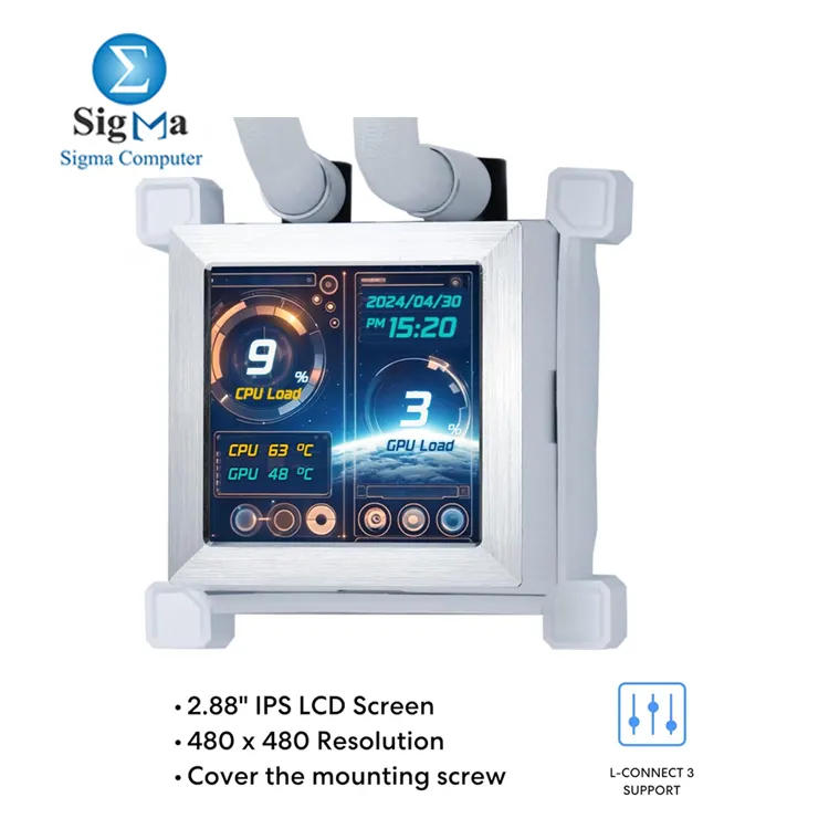Lian-Li HydroShift LCD 360R: 360mm ARGB AIO cooler with 2.88” IPS LCD, 3800RPM pump, shifted ribbed tubes, aluminum radiator, compatible with Intel LGA 1700 & AMD AM5/AM4.