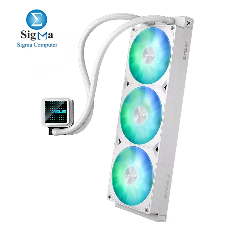 ASUS Prime LC 360 ARGB White Edition     360mm AIO cooler with triple ARGB fans  copper block  sleeved tubes  Aura Sync  and support for Intel   AMD sockets.