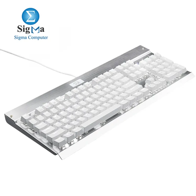Redragon KG010     Full-size mechanical keyboard with quiet Brown switches  white LED backlight  anti-ghosting  and durable aluminum construction.