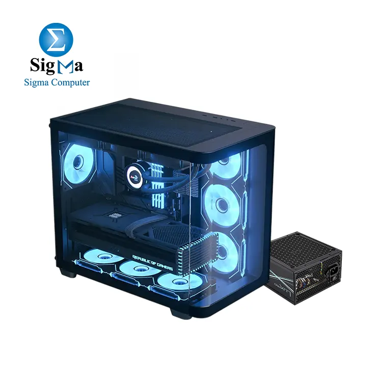 Aerocool P500C-G-BK-v1 Mid-Tower ARGB Case with Aerocool LUXPRO 750W 80  Bronze PSU.