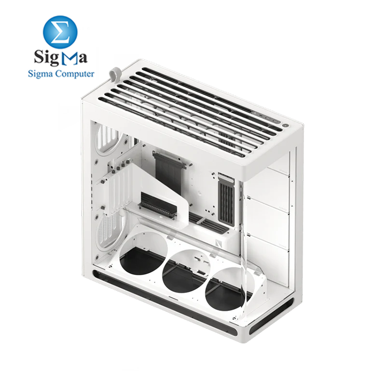 HAVN HS 420 VGPU White       Dual-chamber mid tower with PCIe 5.0 riser  supports E-ATX  vertical GPU  dual 420mm radiators  panoramic glass panel  and up to 11 fans.