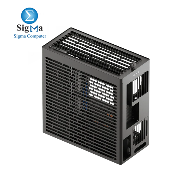 HAVN HS 420 VGPU Black     Premium dual-chamber mid tower by HAVN  supports E-ATX  vertical GPU with Gen 5.0 riser  up to 11 fans  dual 420mm radiators  and panoramic curved glass panel.
