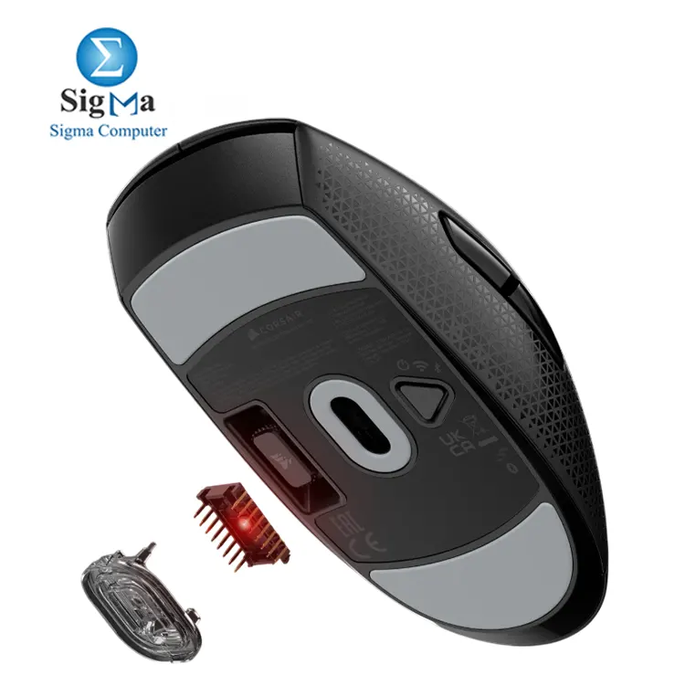 CORSAIR M55 WIRELESS – 60g, Optical Sensor, 24,000 DPI, Dual Wireless (SLIPSTREAM & Bluetooth), Up to 400hrs Battery, Universal Grip.