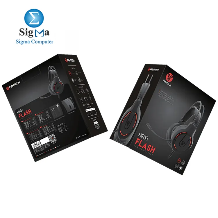Fantech FLASH HQ53 delivers powerful 50mm drivers  flexible omni mic  and dual connectivity via USB   3.5mm for PC  PS4  and Android.