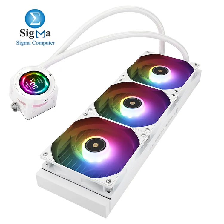 Thermalright Core Vision 360 WHITE ARGB     360mm AIO  Aluminum radiator  3  120mm fans  2000RPM  72.37CFM   4-Pin PWM  ARGB 3-Pin  S-FDB bearing