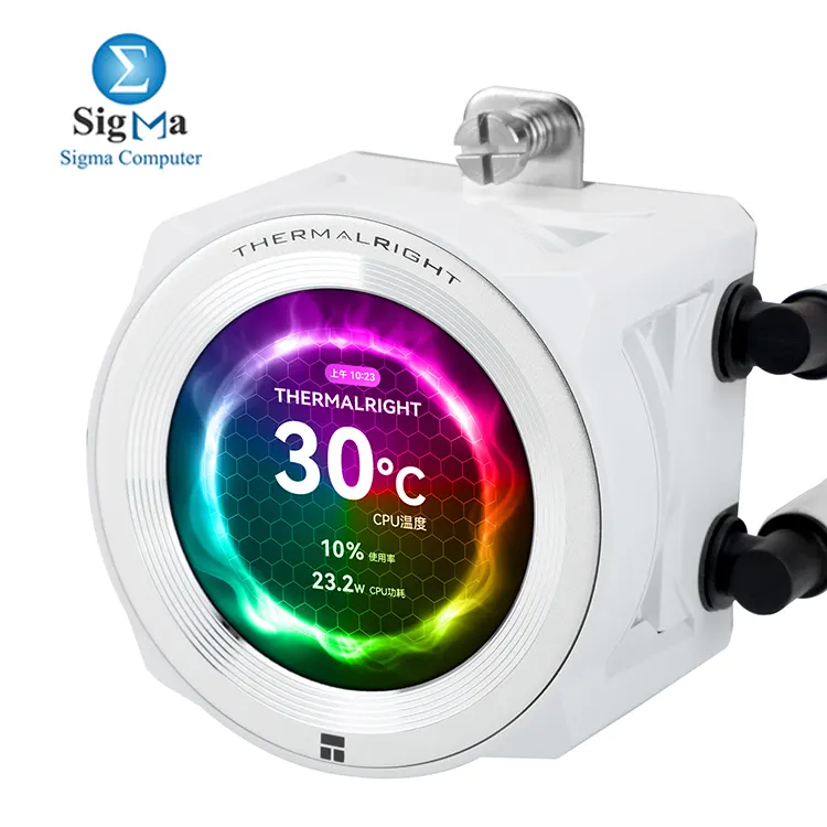 Thermalright Core Vision 360 WHITE ARGB     360mm AIO  Aluminum radiator  3  120mm fans  2000RPM  72.37CFM   4-Pin PWM  ARGB 3-Pin  S-FDB bearing